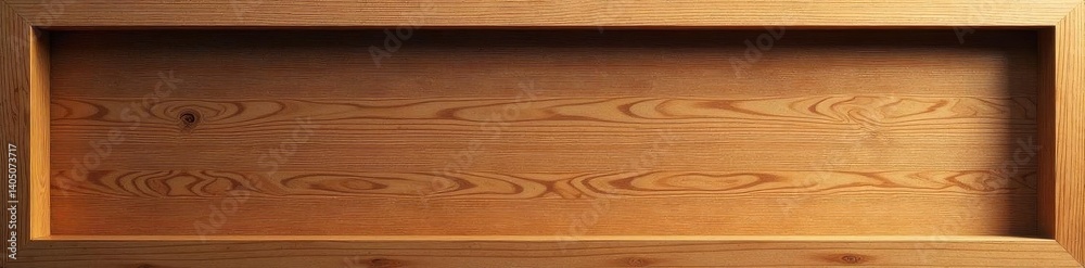 Obraz premium Elegant blank wood rectangle frame, clean lines, refined, wooden background