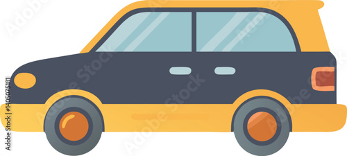 Simple car vector illustration in flat design for transportation themes