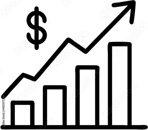 Ascend to Success: Upward Trending Business Growth Chart data goal rise boom graph climb profit     