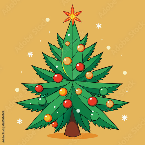 Cannabis Trichome Christmas Tree: Festive Holiday Marijuana Design Element thc cbd 420 pot bud art  