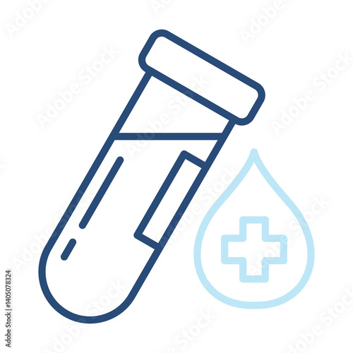Blood Sample Icon Two Color Outline Style. Vector Illustration For Graphic Design