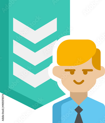 senior Illustration on a white background   