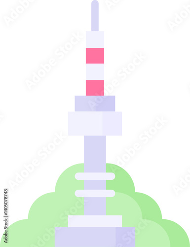 seoul tower Illustration on a white background     