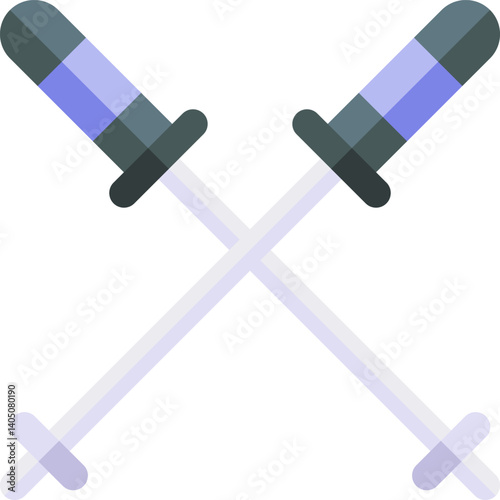 ski sticks Illustration on a white background  