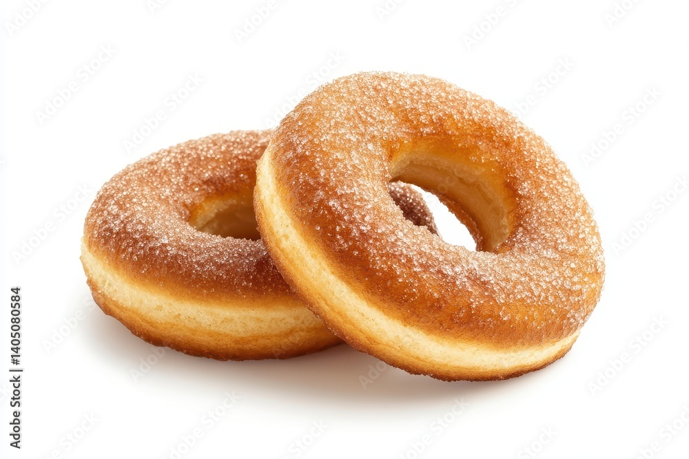 Two sugared donuts, close-up Two sugared donuts, close-up