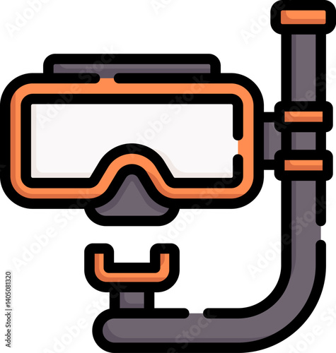 snorkel Illustration on a white background    