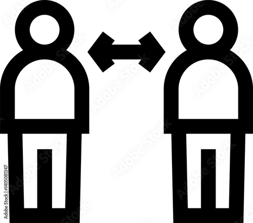social distancing Illustration on a white background     