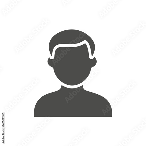 Simple black silhouette icon of a basic male user or profile. Represents a generic man, user account placeholder, and straightforward identification.