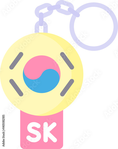 south korea Illustration on a white background     