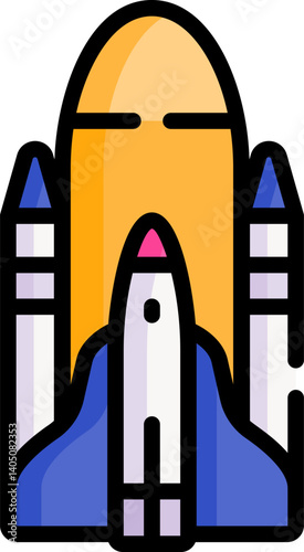 space shuttle Illustration on a white background     