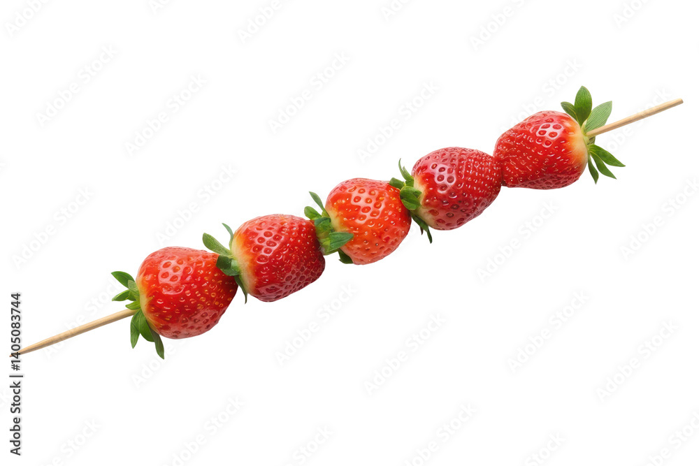 Delicious strawberries on a skewer for summer grilling and outdoor entertaining Delicious strawberries on a skewer for summer grilling and outdoor entertaining