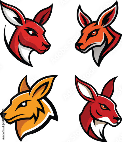Kangaroo head mascot logo design vector