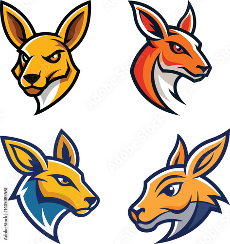 Kangaroo head mascot logo design vector