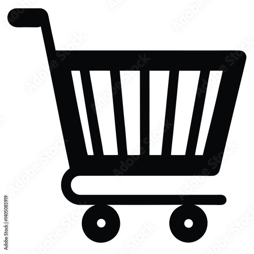 Web cart icon vector in modern flat silhouette style