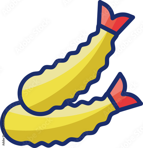 tempura Illustration on a white background  