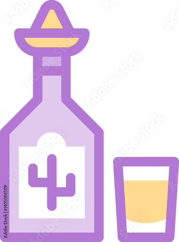 tequila Illustration on a white background     