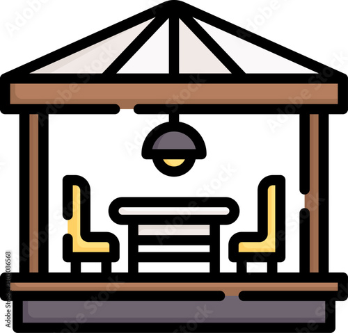 terrace Illustration on a white background    