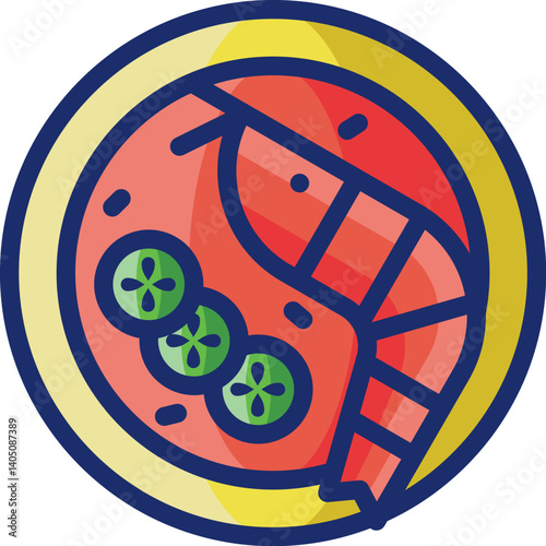 tom yum goong Illustration on a white background     