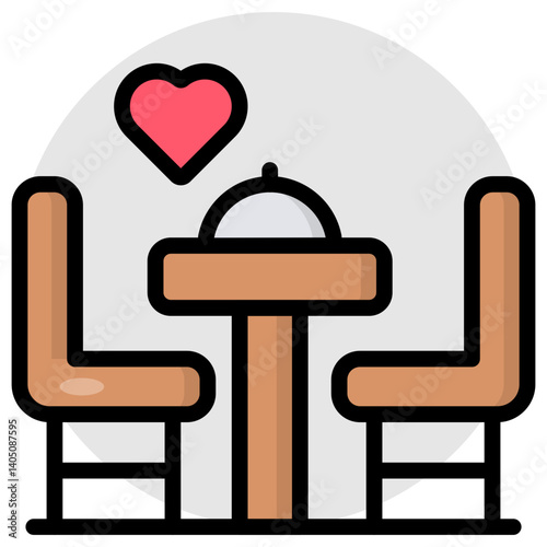 Trendy vector design of cafe table