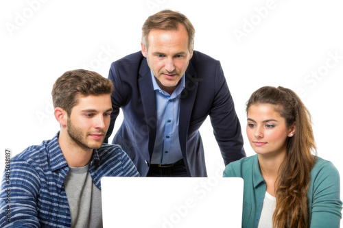 Collaboration in a modern workplace with team members engaged in discussion and problem solving