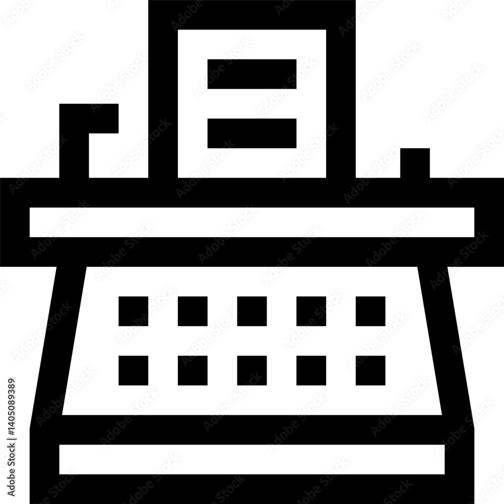 typewriter Illustration on a white background    