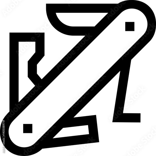 utility knife Illustration on a white background     