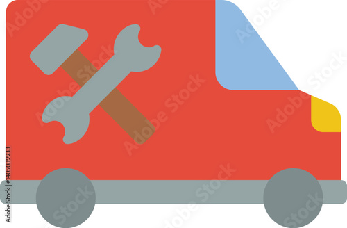 van Illustration on a white background   