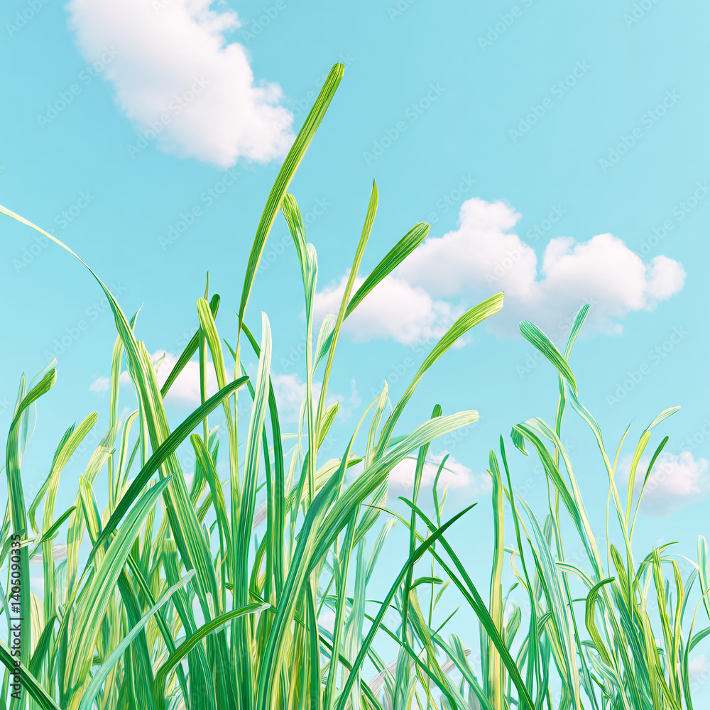Obraz premium Grass and clouds