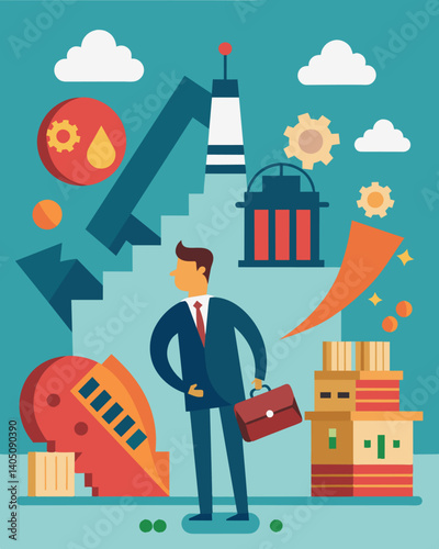 In light of an unforeseen crisis the government offered a bailout to struggling businesses in affected industries to help offset financial losses.. Vector illustration