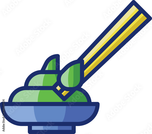 wasabi Illustration on a white background    