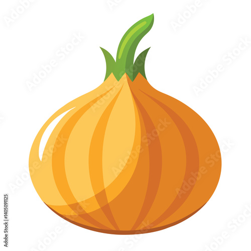 Whole and Cut Onion in Clean Design