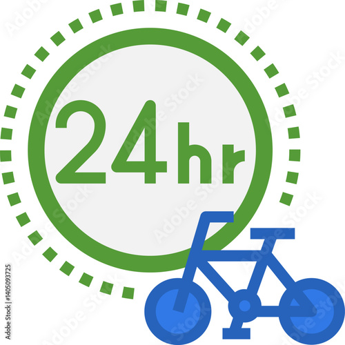 24 hours Illustration on a white background    