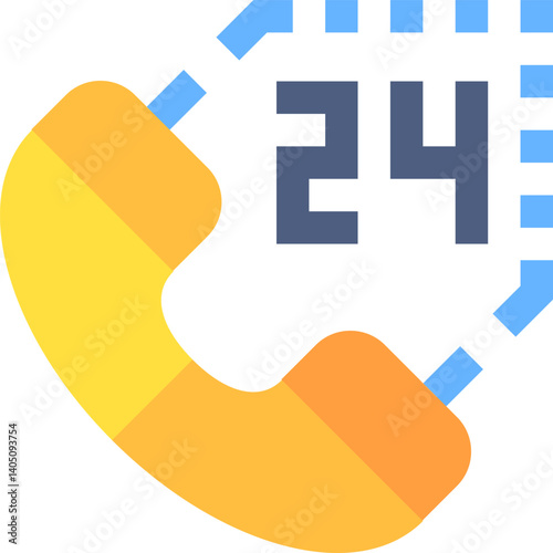 24 hours Illustration on a white background  
