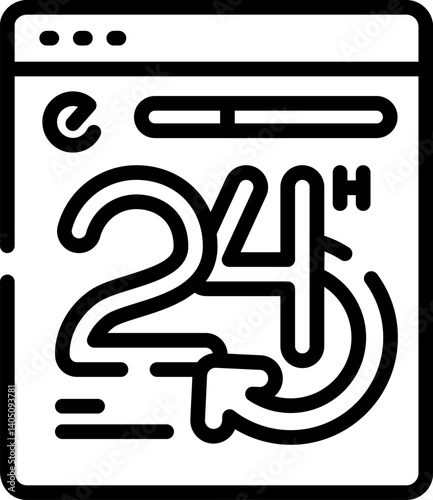 24 hours Illustration on a white background    