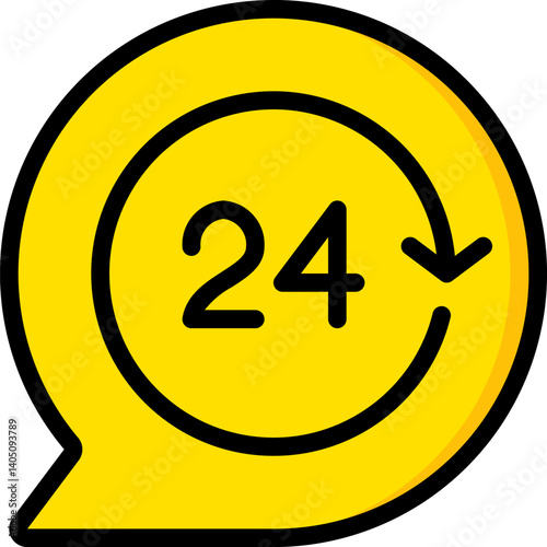24 hours Illustration on a white background   