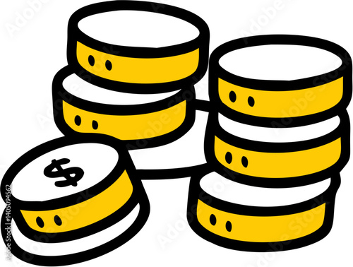 Financial Growth: Stack of Golden Coins, Wealth, Success, Prosperity, Abundance, Investment,        
