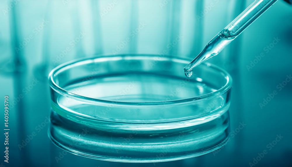 Lab pipette with sample liquid into petri dish. Biomedical research. Science concept. Lab pipette with sample liquid into petri dish. Biomedical research. Science concept.