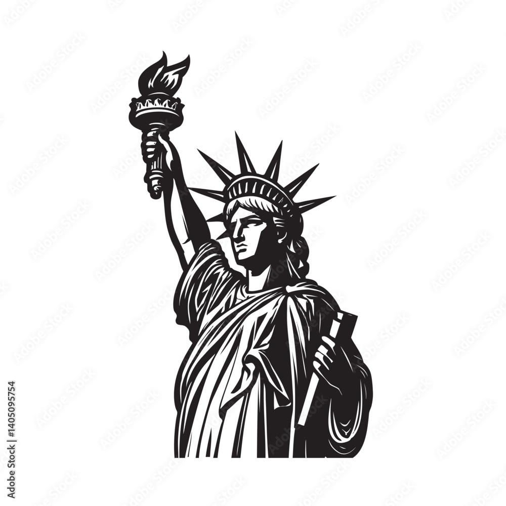 Obraz premium statue of liberty vector illustration