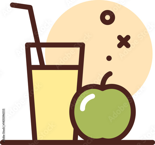 apple juice Illustration on a white background 