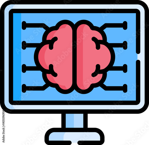 artificial intelligence Illustration on a white background     