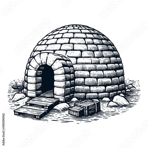 Igloo Eskimo House Vector Illustration