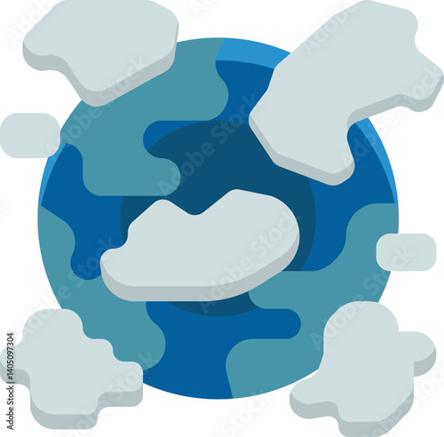 atmospheric pollution Illustration on a white background   