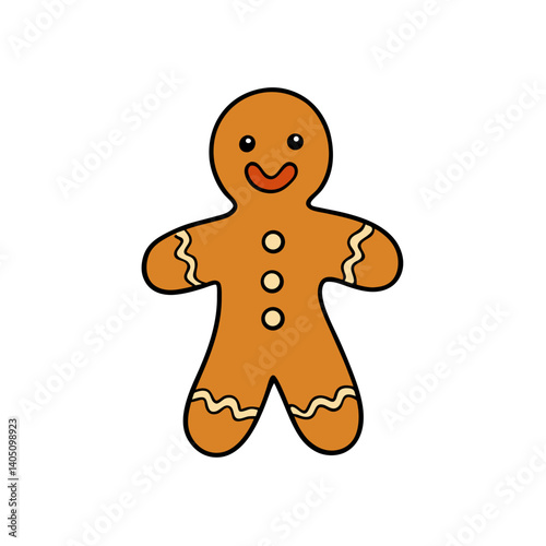 gingerbread man isolated on white