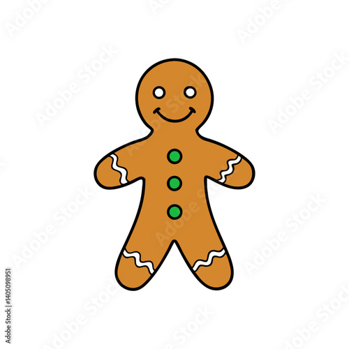 gingerbread man isolated on white