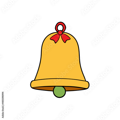 golden bell isolated on white background