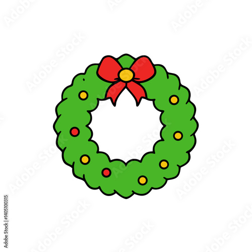 christmas wreath isolated on white background
