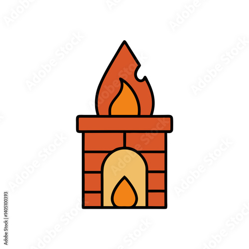fire in a fireplace