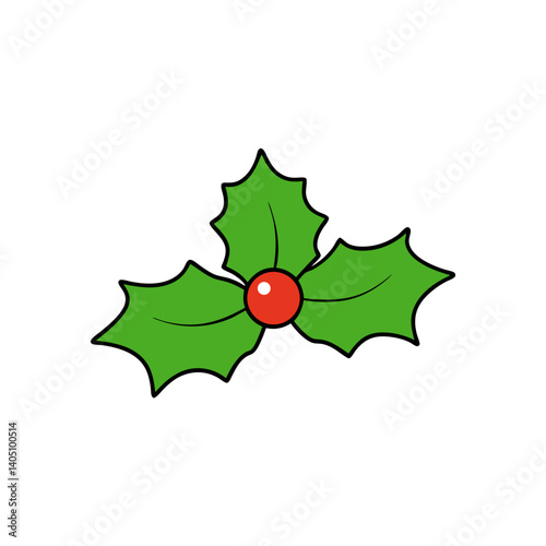 christmas holly with red ribbon