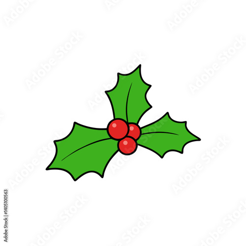 christmas holly with red ribbon