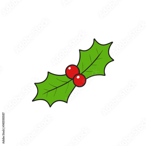 christmas holly with red ribbon